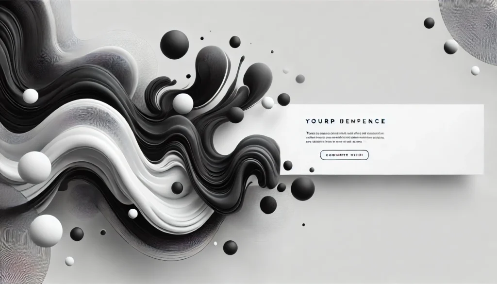 DALL·E 2025-02-18 21.18.14 - A modern, minimalist banner with a sleek black and white abstract fluid design. The composition should be professional and clean, suitable for a tech Notpla: Revolutionizing Packaging with Seaweed-Based Solutions